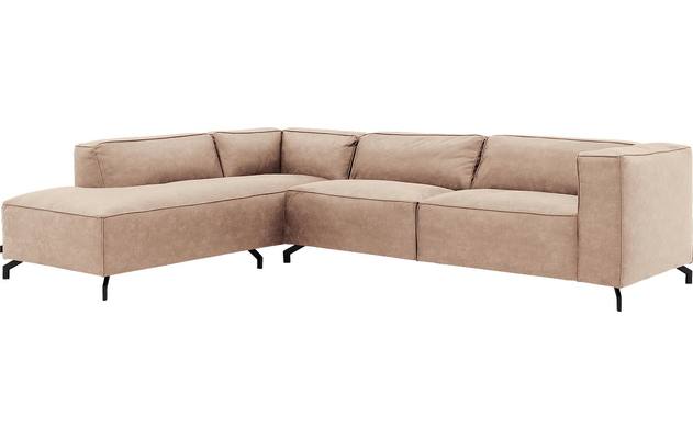Goossens hoeksalon calvin beige micro leer - 8190321-637-02