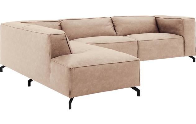 Goossens hoeksalon calvin beige micro leer - 8190321-637-03