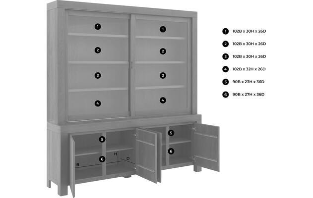 Goossens buffetkast clear donker bruin eiken - 8194065-goossens-clear-buffetkast-eiken-50