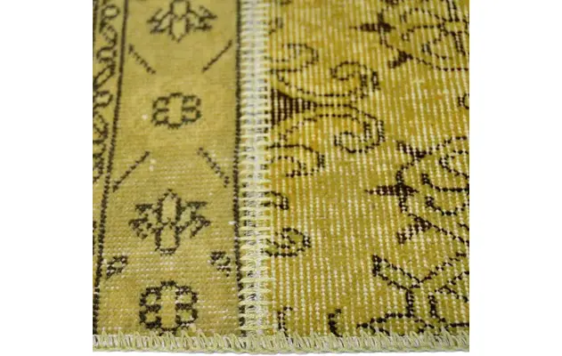Goossens eco tapijt lancet geel wol - 8194359-05