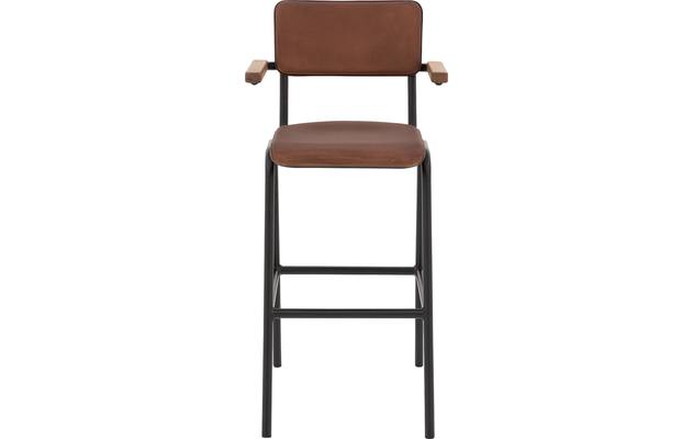 Goossens barkruk chaplin bruin leer - 8196000-01