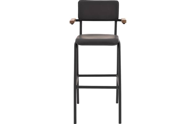 Goossens barkruk chaplin grijs leer - 8196002-01