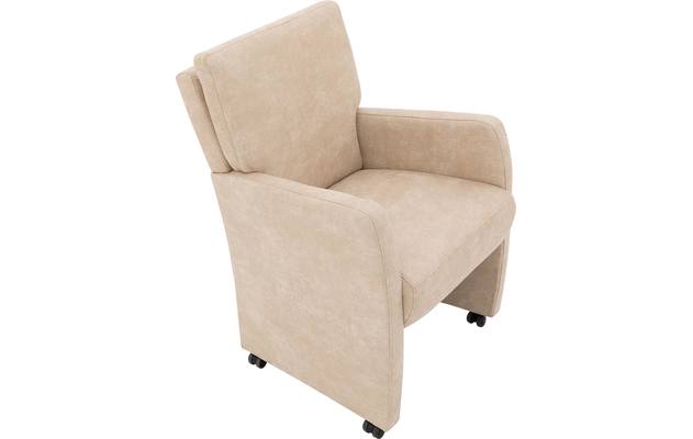 Goossens eetkamerstoel leen beige micro leer - 8196143-04