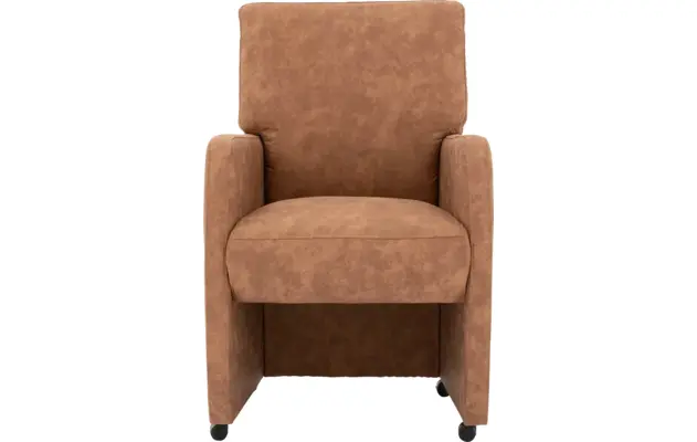 Goossens eetkamerstoel leen bruin microvezel - 8203896-03