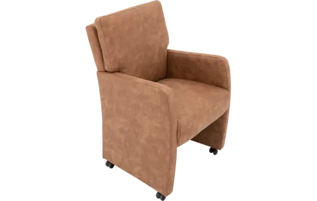 Goossens eetkamerstoel leen bruin microvezel - 8203896-04