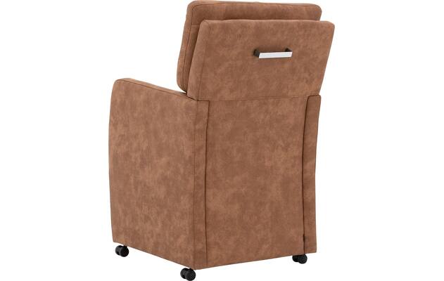 Goossens eetkamerstoel leen bruin microvezel - 8210233-04