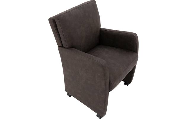 Goossens eetkamerstoel leen grijs microvezel - 8210235-03