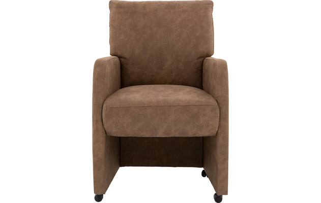 Goossens eetkamerstoel leen bruin microvezel - 8210237-01