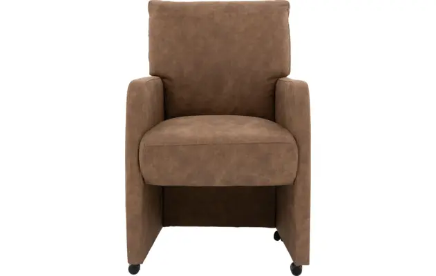Goossens eetkamerstoel leen bruin microvezel - 8210237-01