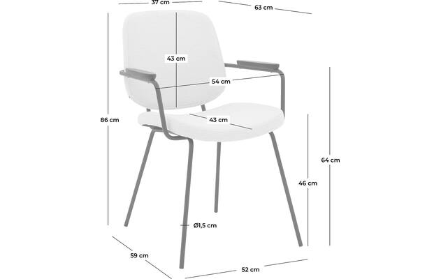 Goossens eetkamerstoel hjalmar beige stof - 8213332-goossens-hjalmar-eetkamerstoel-stof-wit-50
