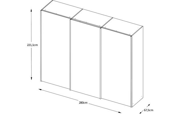 Goossens kledingkast big choice type 01 163 blank hoogwaardig meubelplaat - 8213444-14