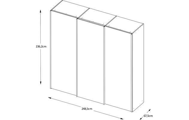 Goossens kledingkast big choice type 01 163 blank hoogwaardig meubelplaat - 8213454-16