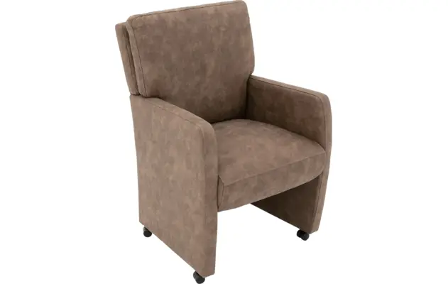 Goossens eetkamerstoel leen bruin microvezel - 8215359-03