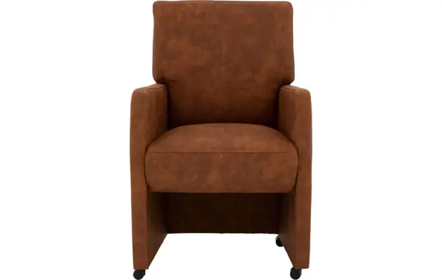 Goossens eetkamerstoel leen bruin microvezel - 8215365-01