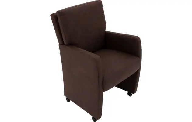 Goossens eetkamerstoel leen bruin microvezel - 8215366-04