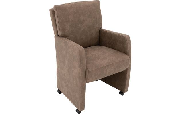 Goossens eetkamerstoel leen bruin microvezel - 8215367-03
