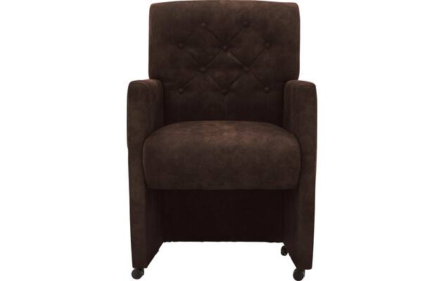 Goossens eetkamerstoel oliver bruin microvezel - 8217916-03