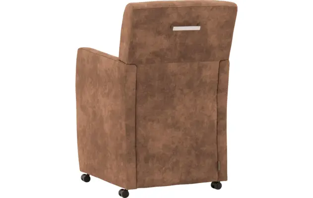 Goossens eetkamerstoel oliver bruin microvezel - 8217918-02