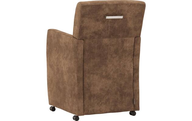 Goossens eetkamerstoel oliver bruin microvezel - 8217922-02