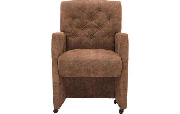 Goossens eetkamerstoel oliver bruin microvezel - 8217942-03