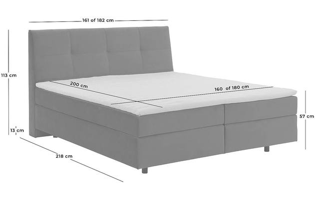 Goossens basic boxspring compleet gusta groen stof - 8221898-07
