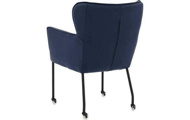 Goossens excellent eetkamerstoel leogang blauw leer - 8222218-02