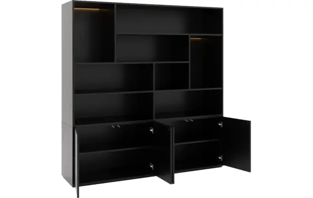 Goossens basic buffetkast madrid zwart melamine - 8223663-04