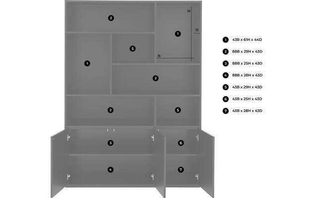 Goossens basic buffetkast madrid wit melamine - 8226403-51