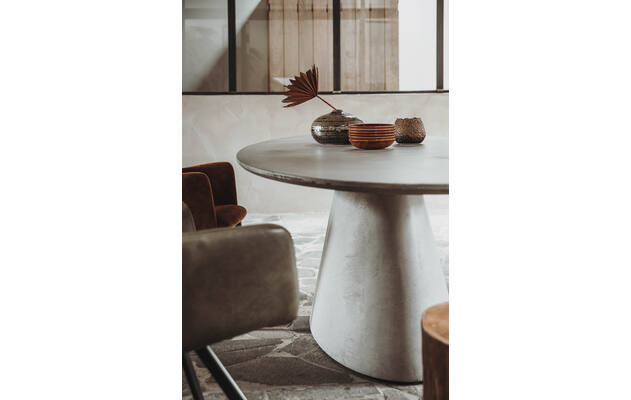 Goossens eettafel stone grijs beton - 8229726-04
