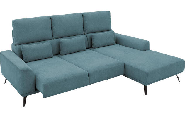 Goossens excellent loungebank princess blauw stof - 8229793-12-gespiegeld