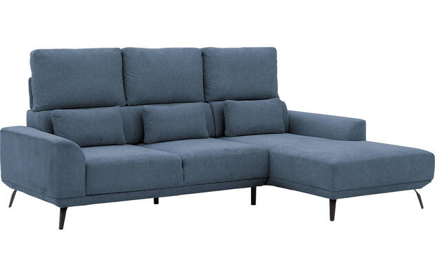 Goossens excellent loungebank princess blauw stof - 8229794-10-gespiegeld