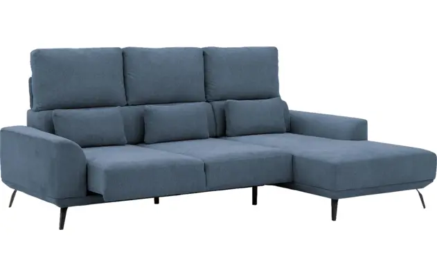 Goossens excellent loungebank princess blauw stof - 8229794-11-gespiegeld