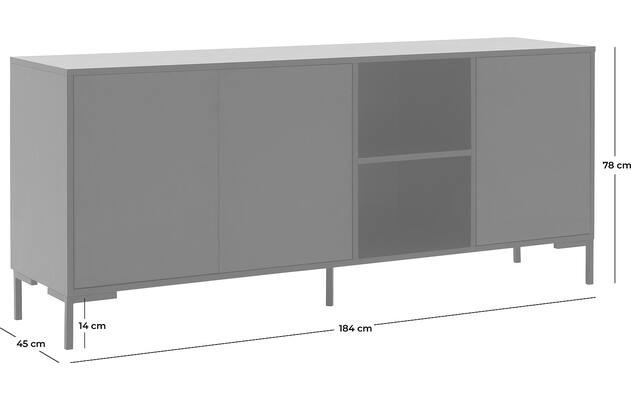 Goossens basic dressoir madrid grijs melamine - 8230286-goossens-basic-madrid-dressoir-melamine-50