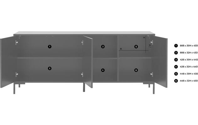 Goossens basic dressoir madrid grijs melamine - 8230286-goossens-basic-madrid-dressoir-melamine-51