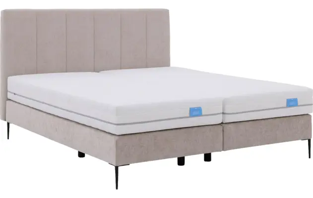 Goossens boxspring ease solid incl matras grijs stof - 8230293-06