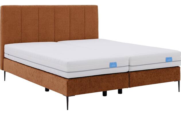 Goossens boxspring ease solid incl matras bruin stof - 8230511-06