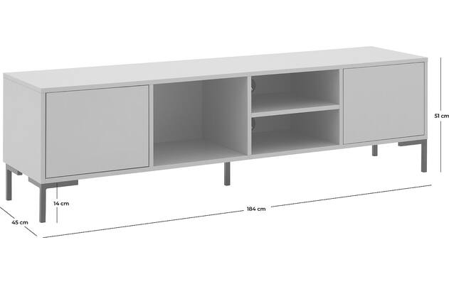 Goossens basic tv meubel madrid zwart melamine - 8231827-goossens-basic-madrid-tv-meubel-melamine-grijs-50