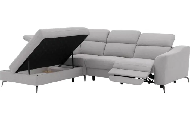 Goossens excellent hoeksalon elmer grijs stof - 8232627-06