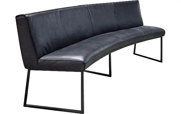 Goossens excellent eetbank tom zwart leer - 8232828-02