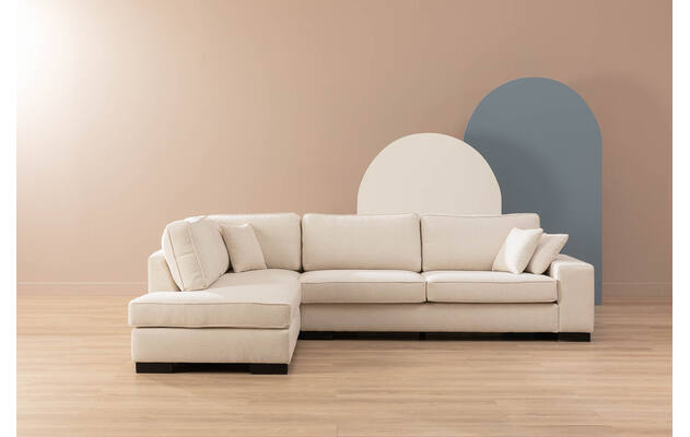 Goossens hoeksalon saltillo wit stof - 8233386-01