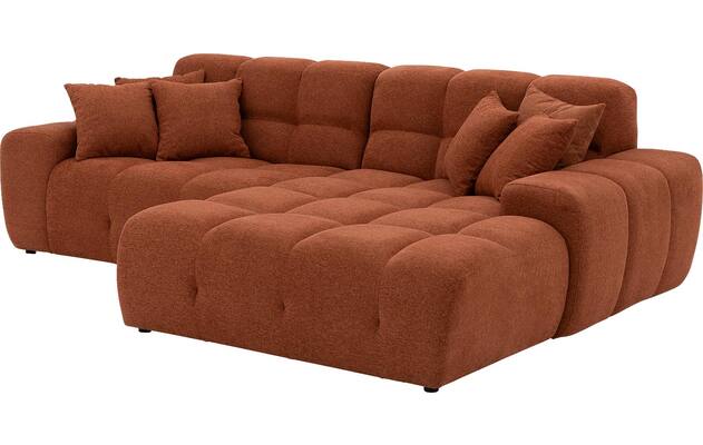 Goossens excellent loungebank kubus bruin stof - 8234718-gespiegeld-05