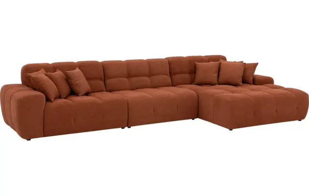 Goossens excellent loungebank kubus bruin stof - 8234719-gespiegeld-12