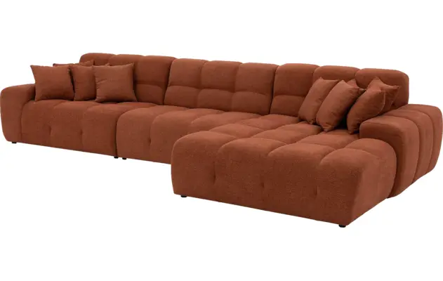 Goossens excellent loungebank kubus bruin stof - 8234719-gespiegeld-14