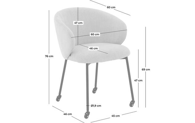 Goossens eetkamerstoel noomi blauw stof - 8235785-goossens-noomi-stoel-onderdelen-metaal-50