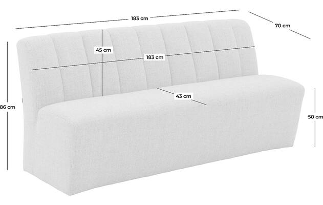 Goossens eetbank lewise beige stof - 8242938-goossens-lewise-eetkamerstoel-stof-wit-50