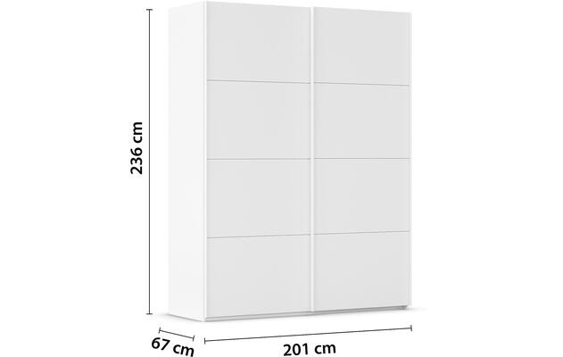 Goossens excellent kledingkast finca mat glas wit hoogwaardig meubelplaat - 8244180-03