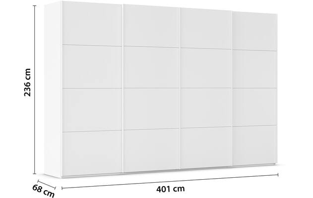 Goossens excellent kledingkast finca mat glas wit hoogwaardig meubelplaat - 8244186-03