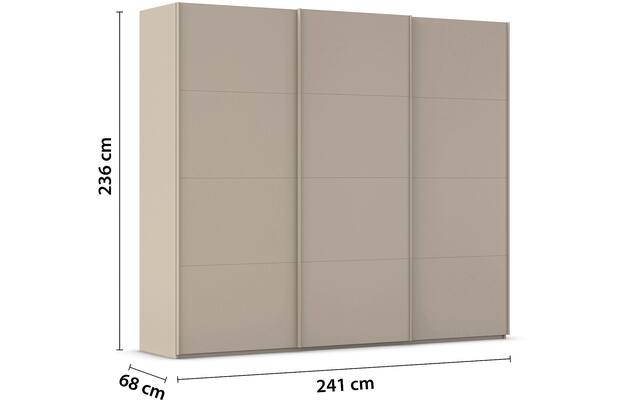 Goossens excellent kledingkast finca mat glas bruin hoogwaardig meubelplaat - 8244199-03