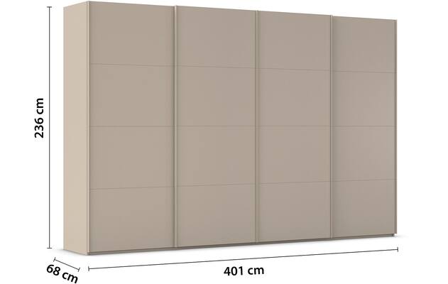 Goossens excellent kledingkast finca mat glas bruin hoogwaardig meubelplaat - 8244204-03