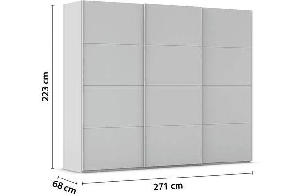 Goossens excellent kledingkast finca mat glas grijs hoogwaardig meubelplaat - 8244299-goossens-excellent-finca-mat-sts-grijs-schuifdeuren-03